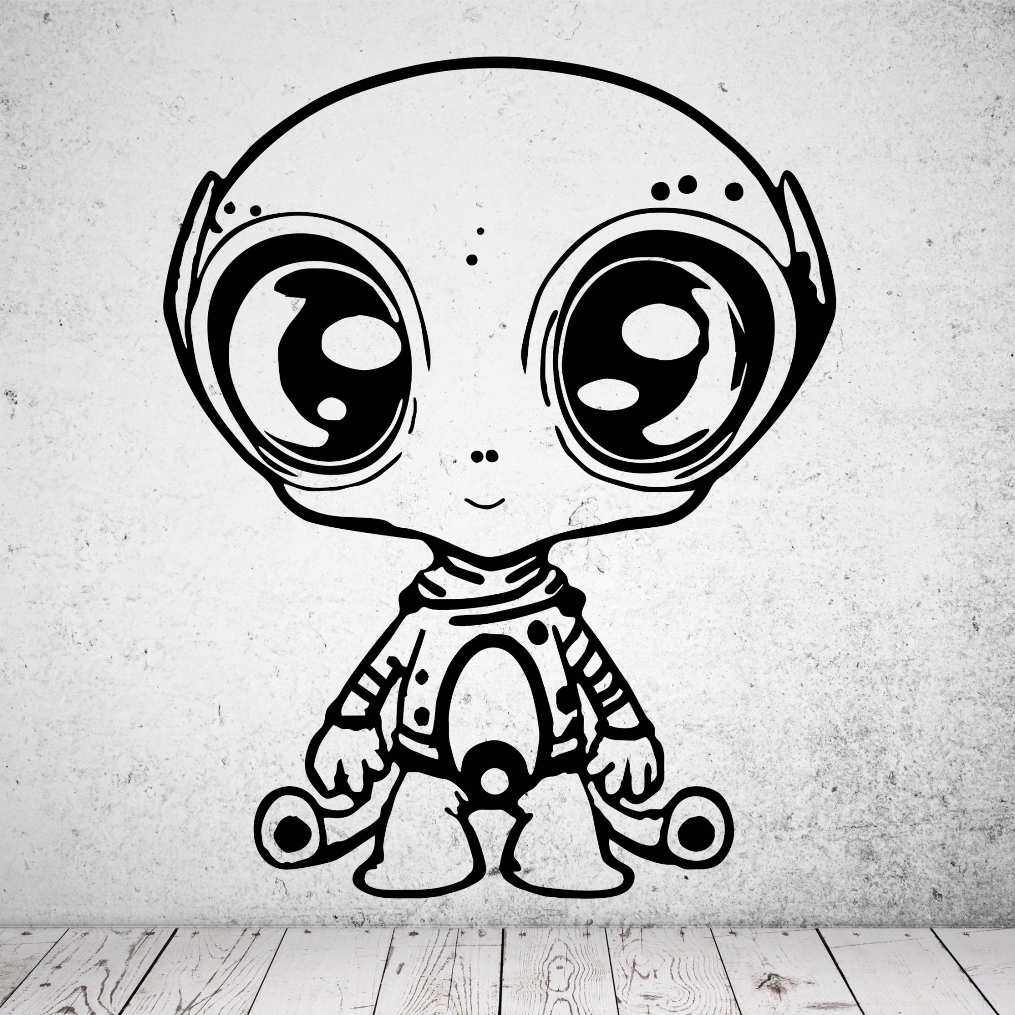 46222 Alien Cartoonstyle Wandsticker